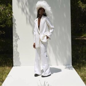 For Love And Lemons Cream Satin Blouse